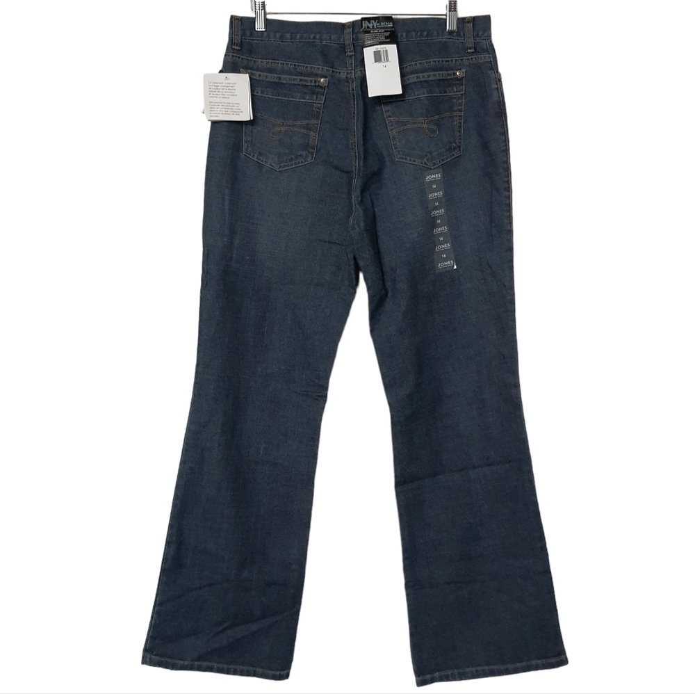 Jones New York Sport Premium Denim Flare Jeans Blue Black Wash Size 14 - Picture 4 of 14